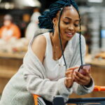 black woman with blue braids