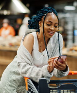 black woman with blue braids